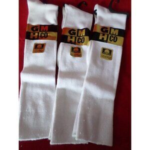 3 Pair Mens Medium Gold Medal Over the Calf Lisle Dress Socks Soft 8-12